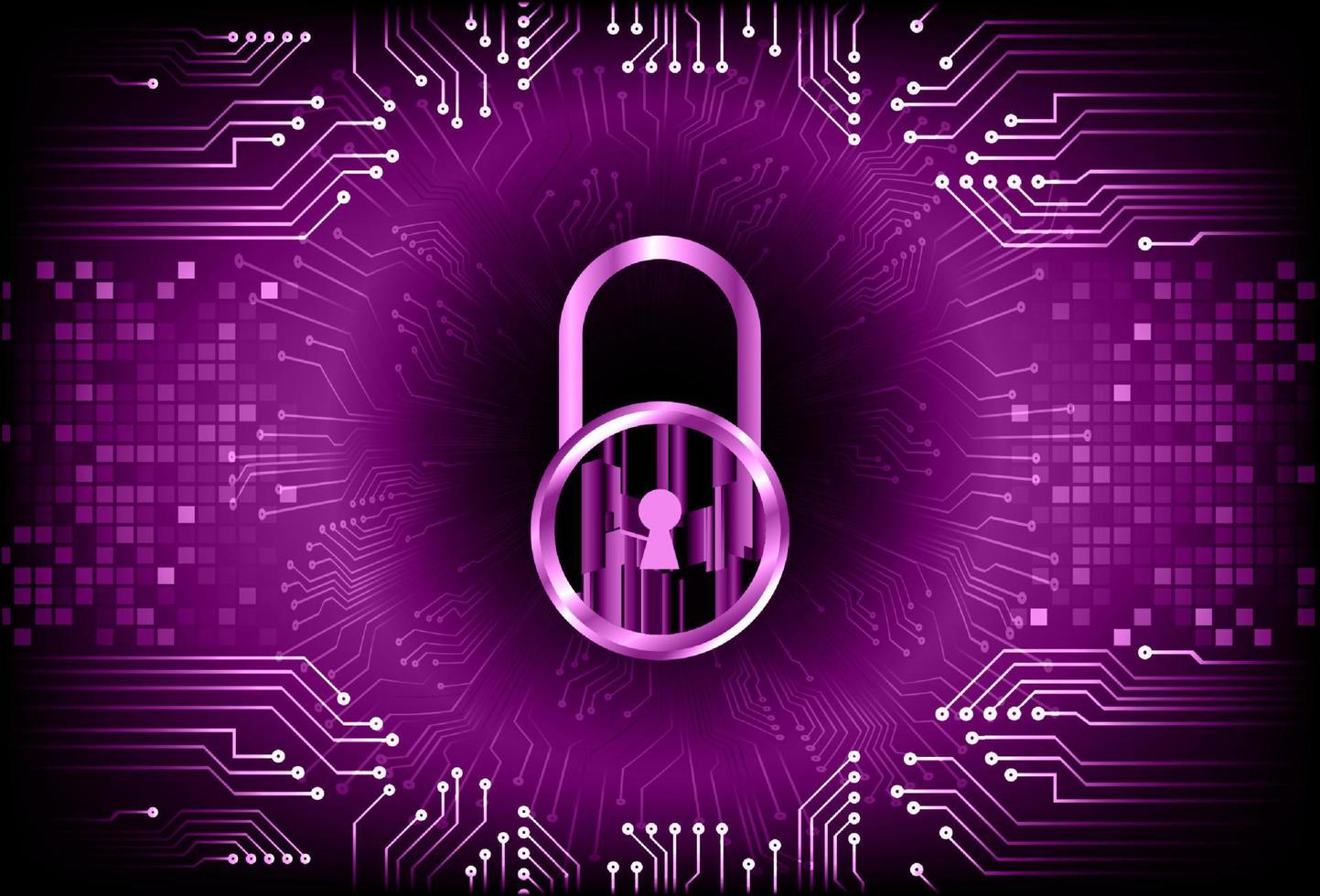 Modern Cybersecurity Technology Background with padlock vector