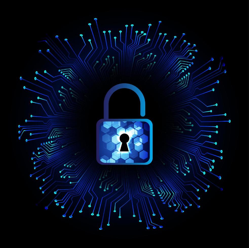 Modern Cybersecurity Technology Background with padlock vector