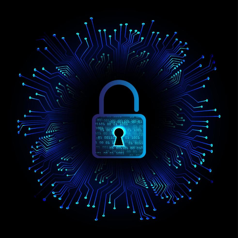 Modern Cybersecurity Technology Background with padlock vector