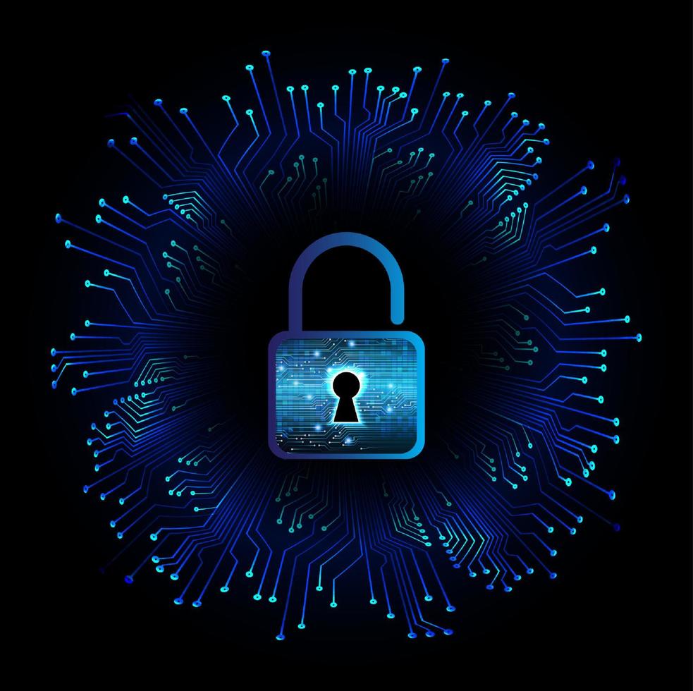 Modern Cybersecurity Technology Background with padlock vector