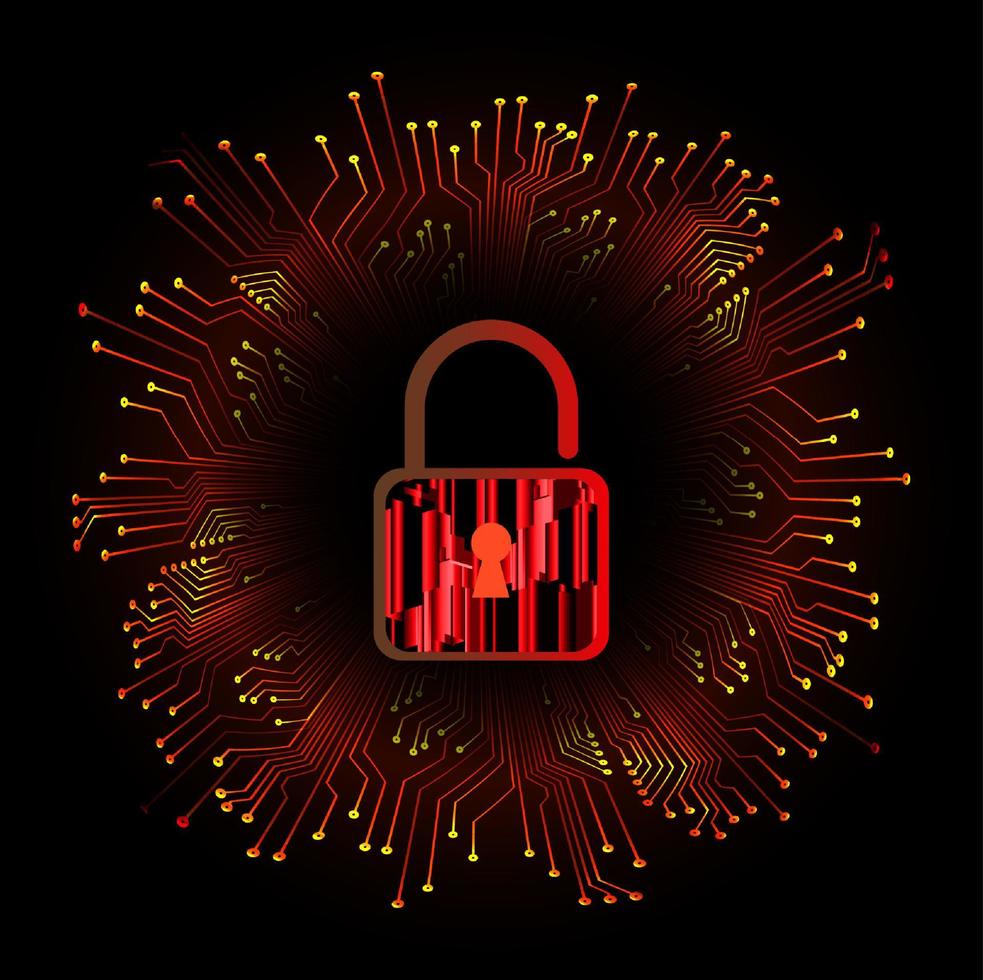 Modern Cybersecurity Technology Background with padlock vector