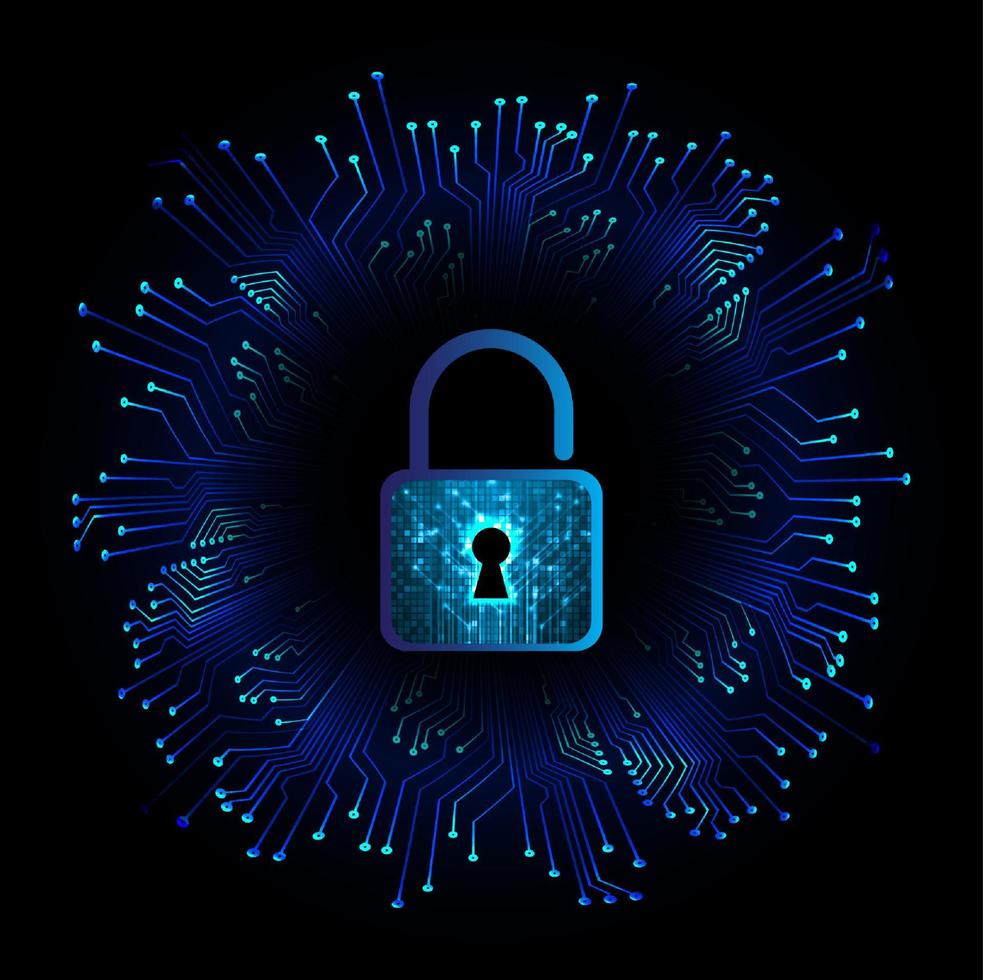 Modern Cybersecurity Technology Background with padlock vector