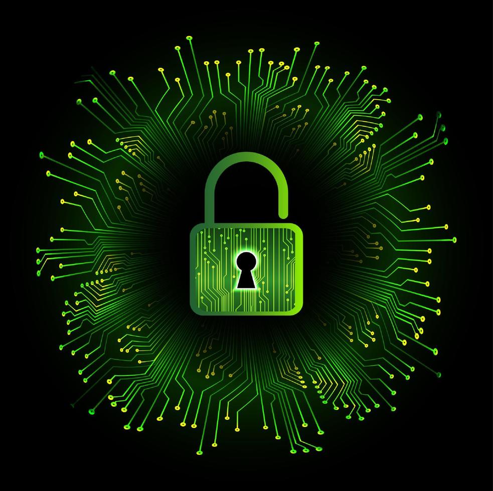 Modern Cybersecurity Technology Background with padlock vector