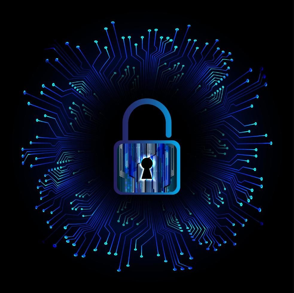 Modern Cybersecurity Technology Background with padlock vector