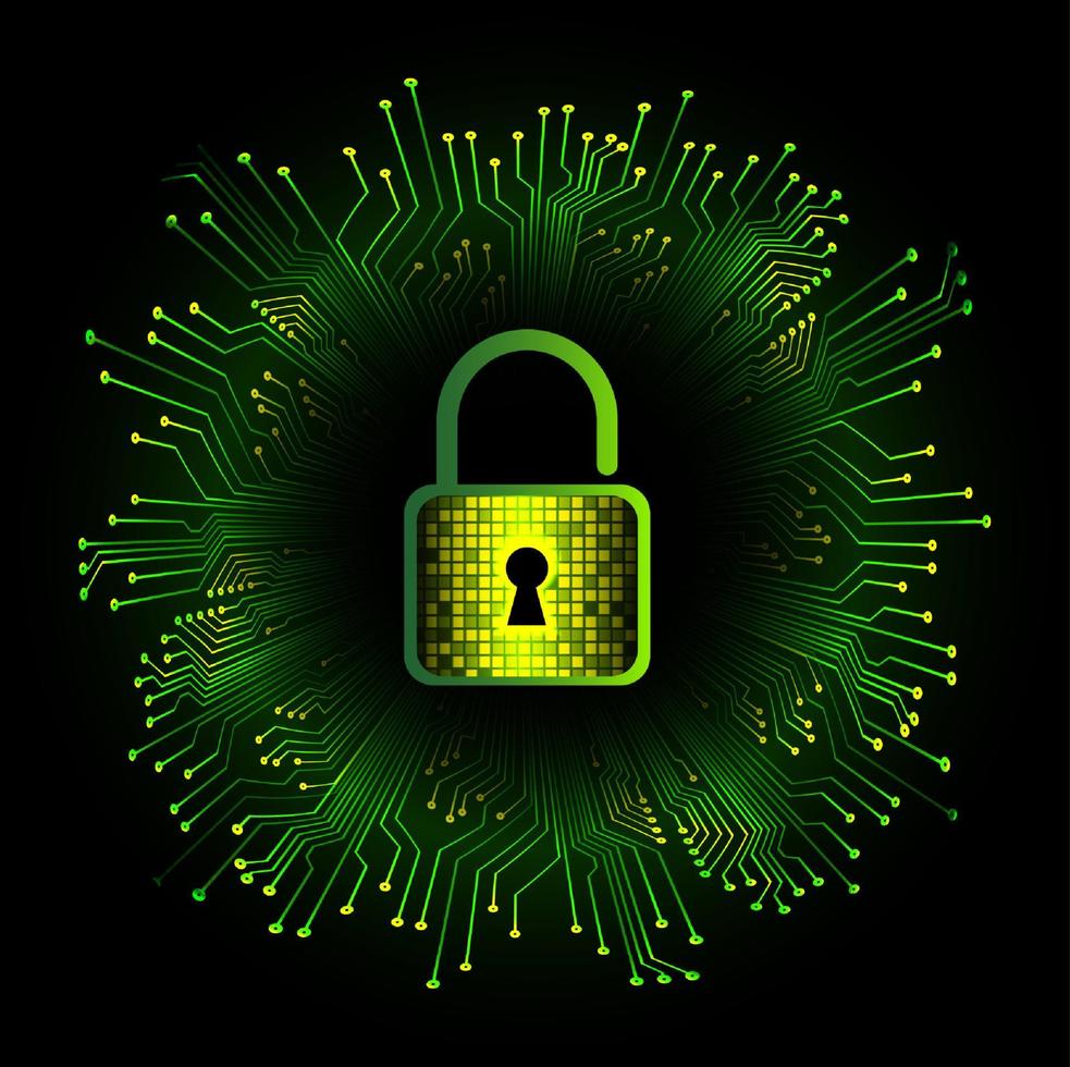 Modern Cybersecurity Technology Background with padlock vector