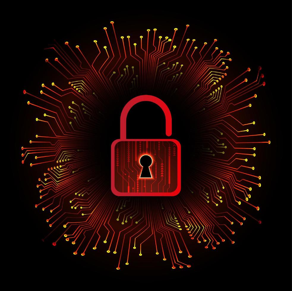 Modern Cybersecurity Technology Background with padlock vector
