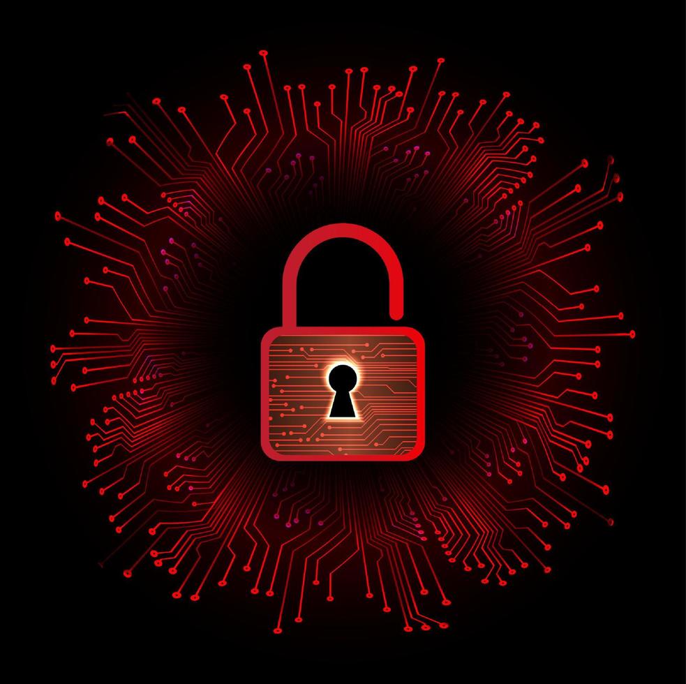 Modern Cybersecurity Technology Background with padlock vector