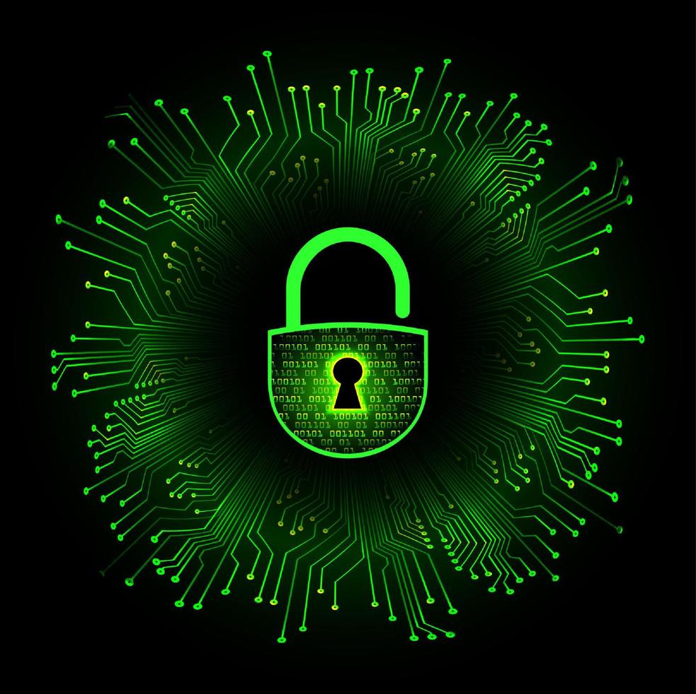 Modern Cybersecurity Technology Background with padlock vector