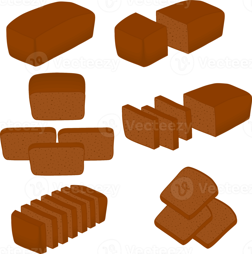 Various sweet tasty baked bread png