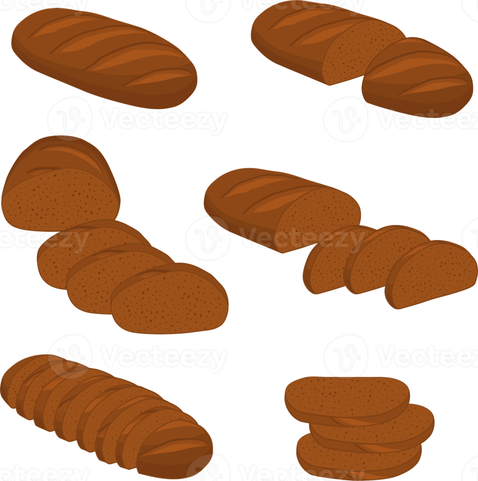 Various sweet tasty baked bread png