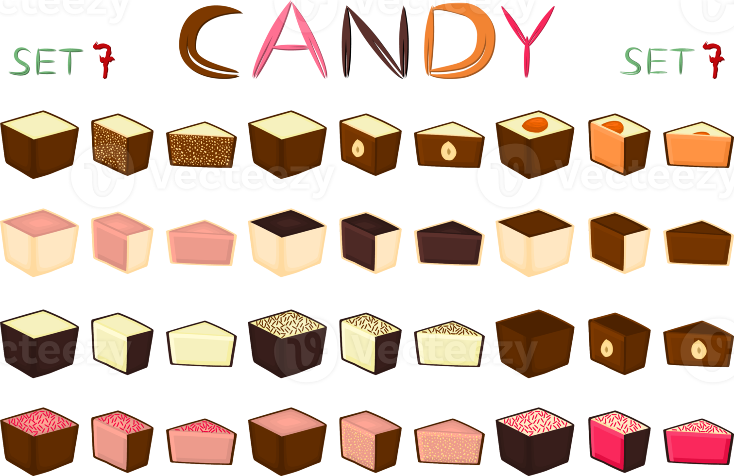 Various sweet tasty candy png