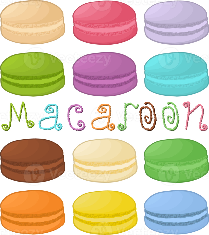 Various sweet tasty macaron png
