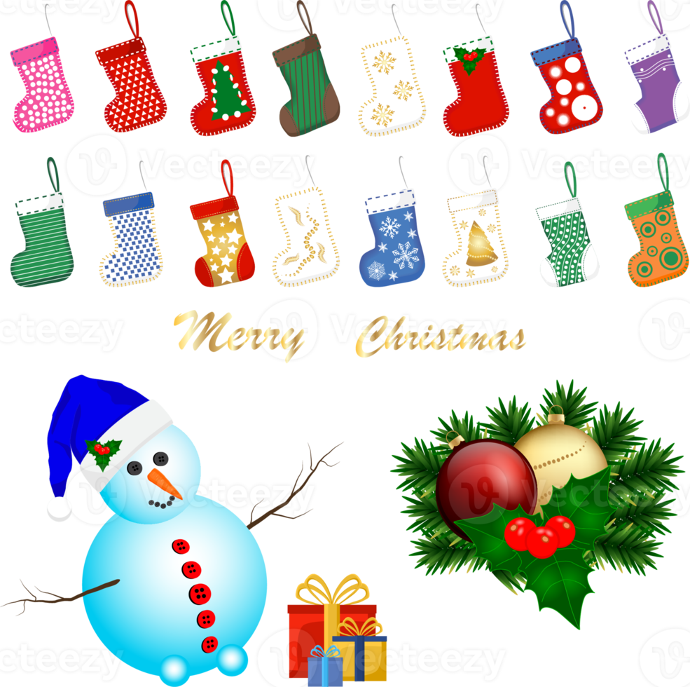 Collection accessory for celebration holiday New Year and Christmas png