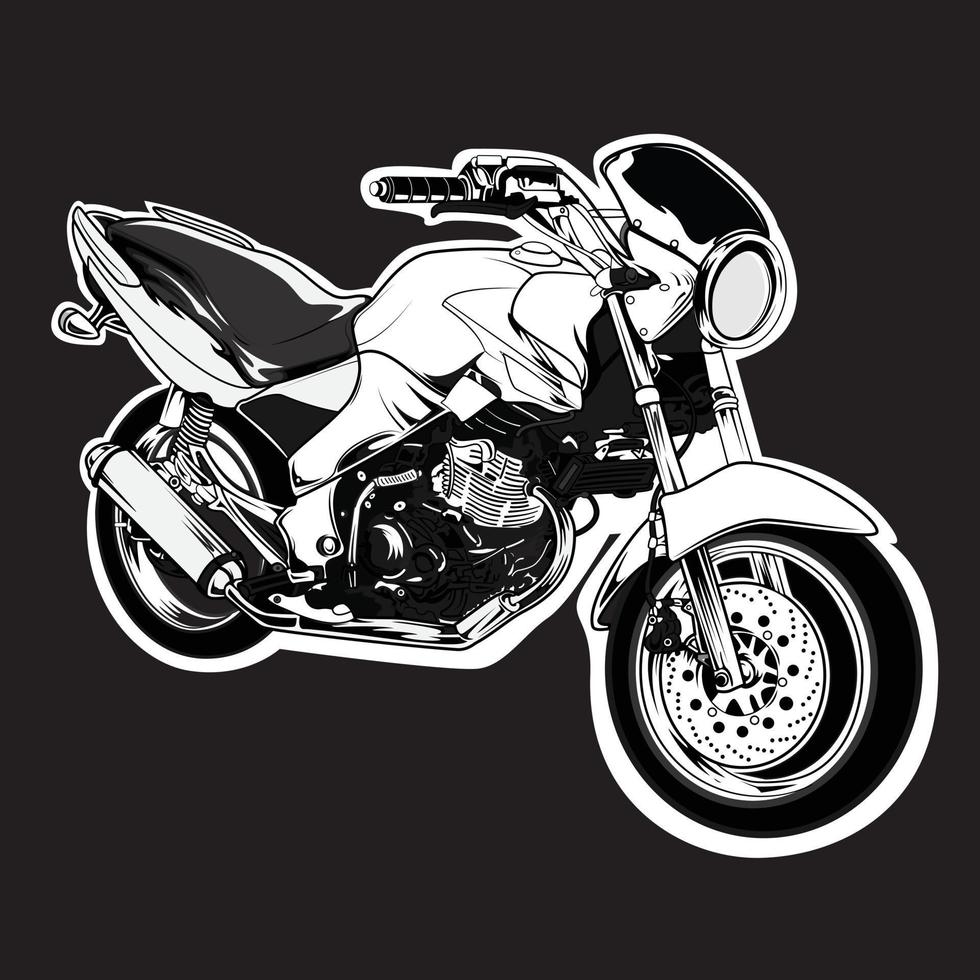 Detailed hand drawn a sport motorbike logo vector