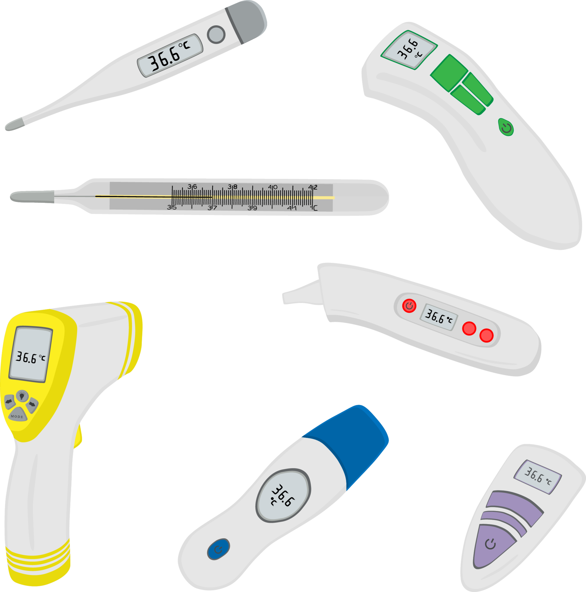 big set different types of thermometers for hospital 21253366 PNG