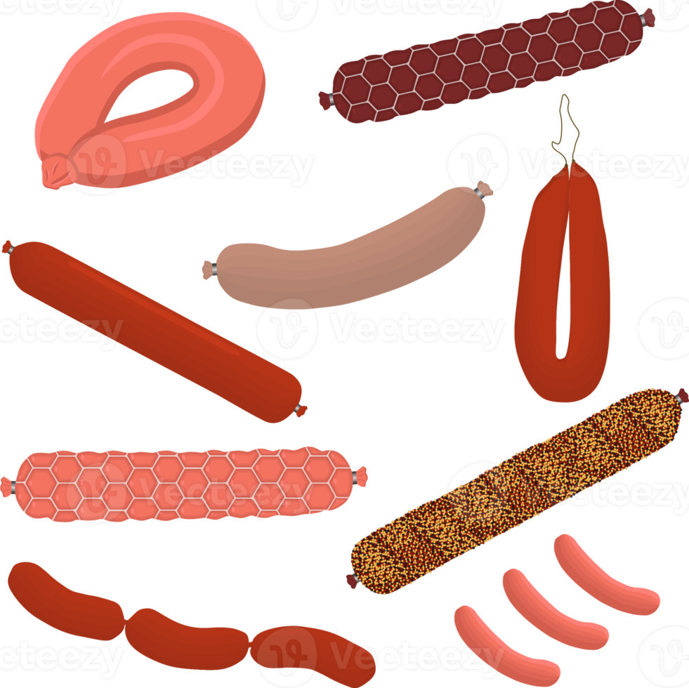 verschiedene Süss lecker Würstchen png