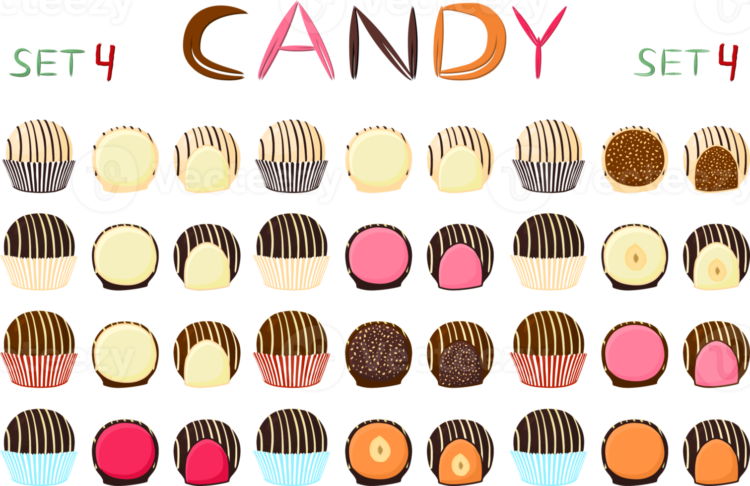 Various sweet tasty candy png