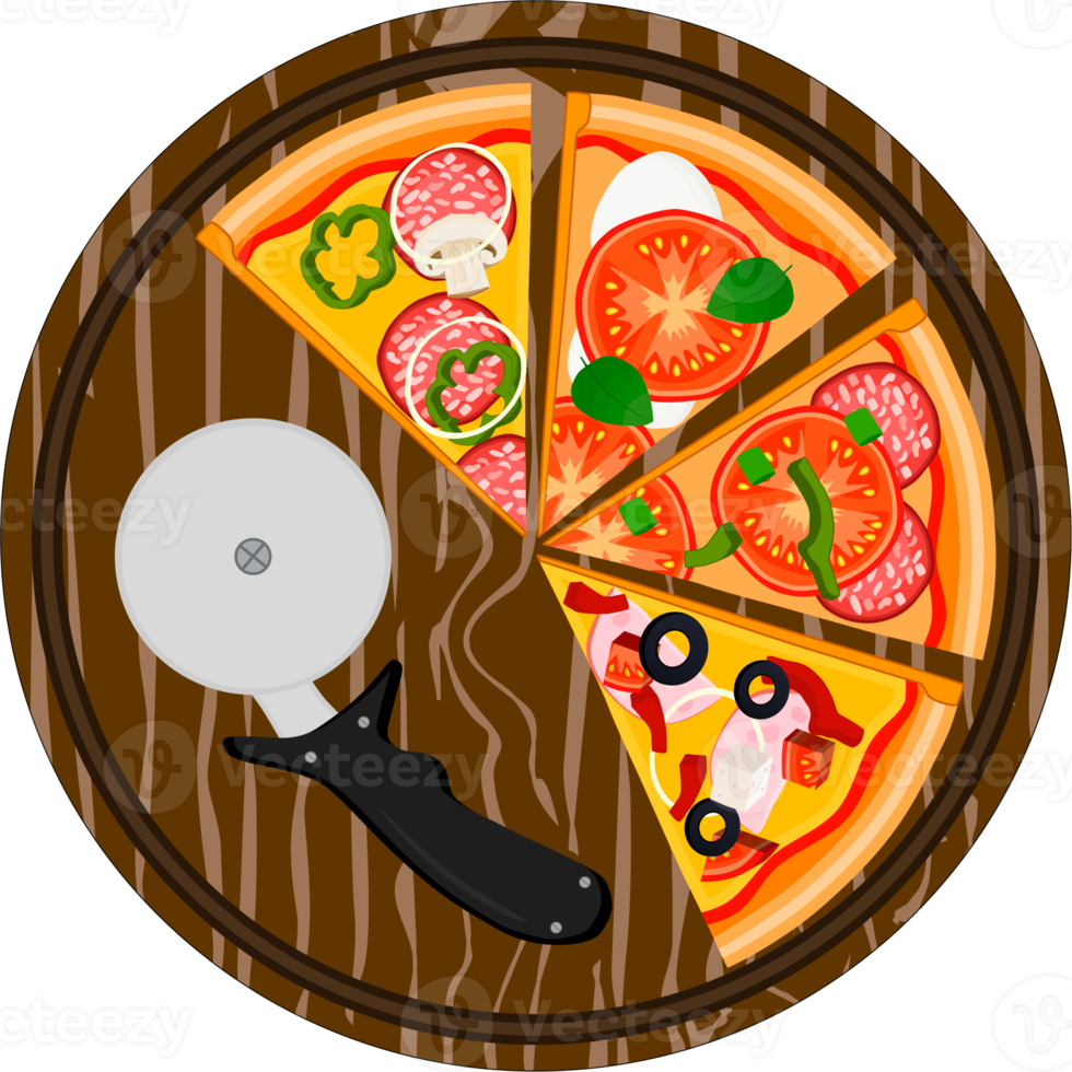 Various sweet tasty pizza png