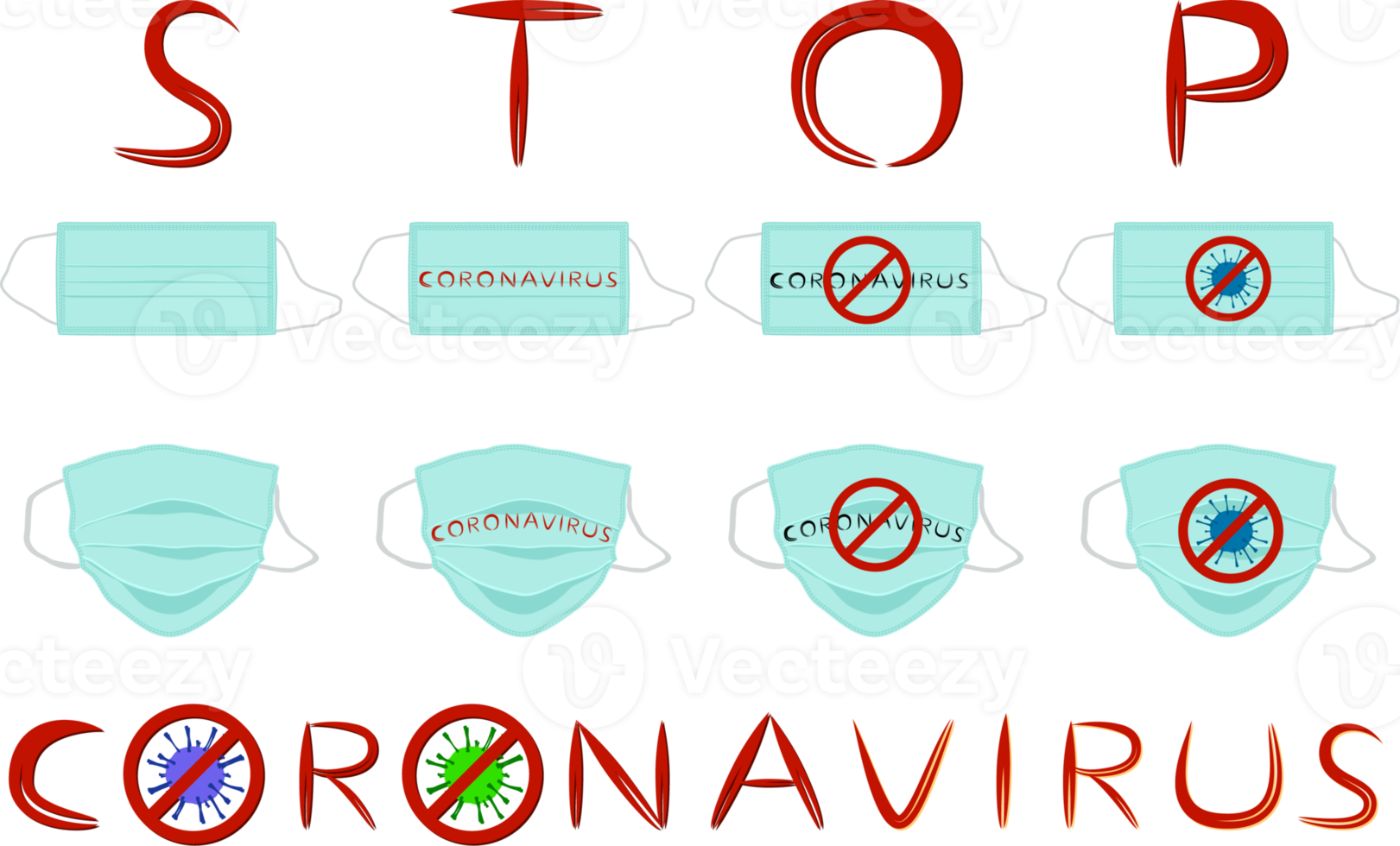 Different of respirator masks for prevention coronavirus png