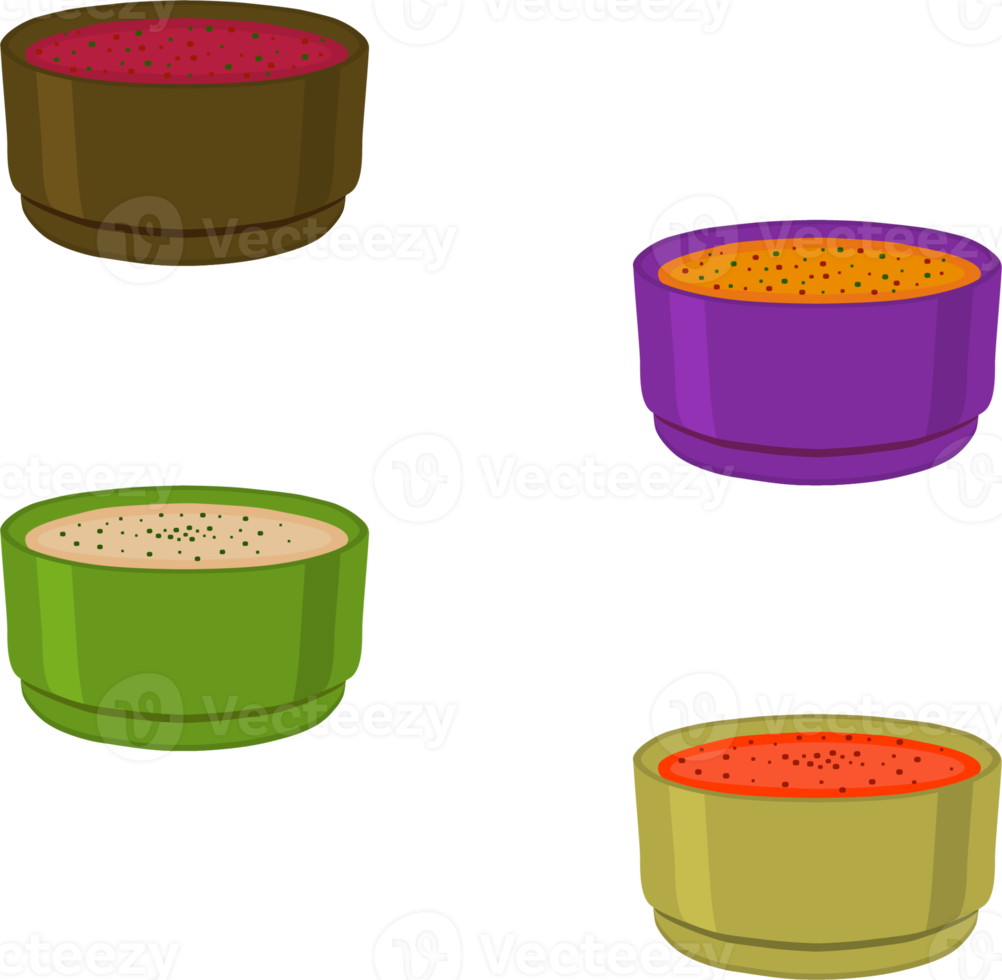 Various ceramic bowl of soup png