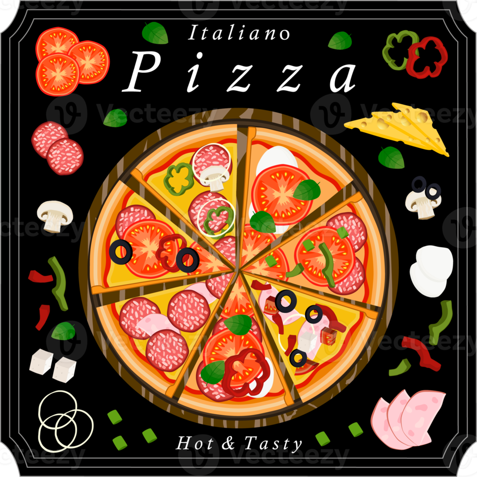 Various sweet tasty pizza png