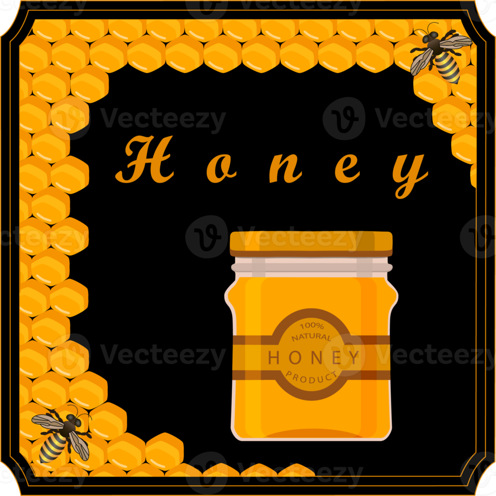 Various sweet tasty natural honey from honeycomb png