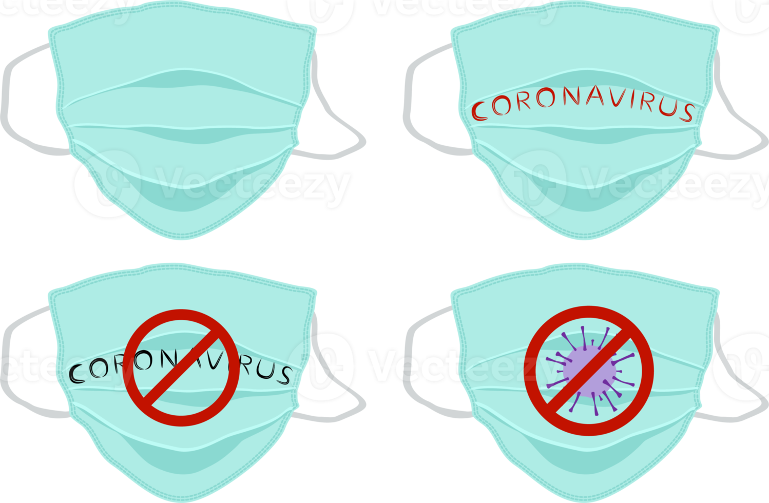 diverse maschere respiratorie per la prevenzione del coronavirus png