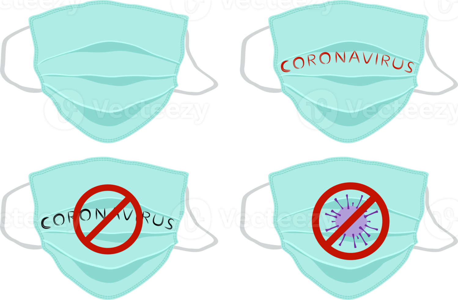 diferente de máscaras de respirador para prevenção de coronavírus png