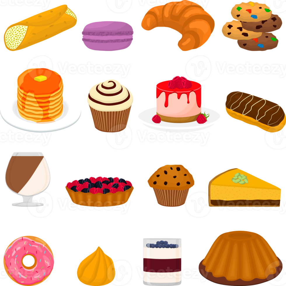 varios dulce sabroso postres png