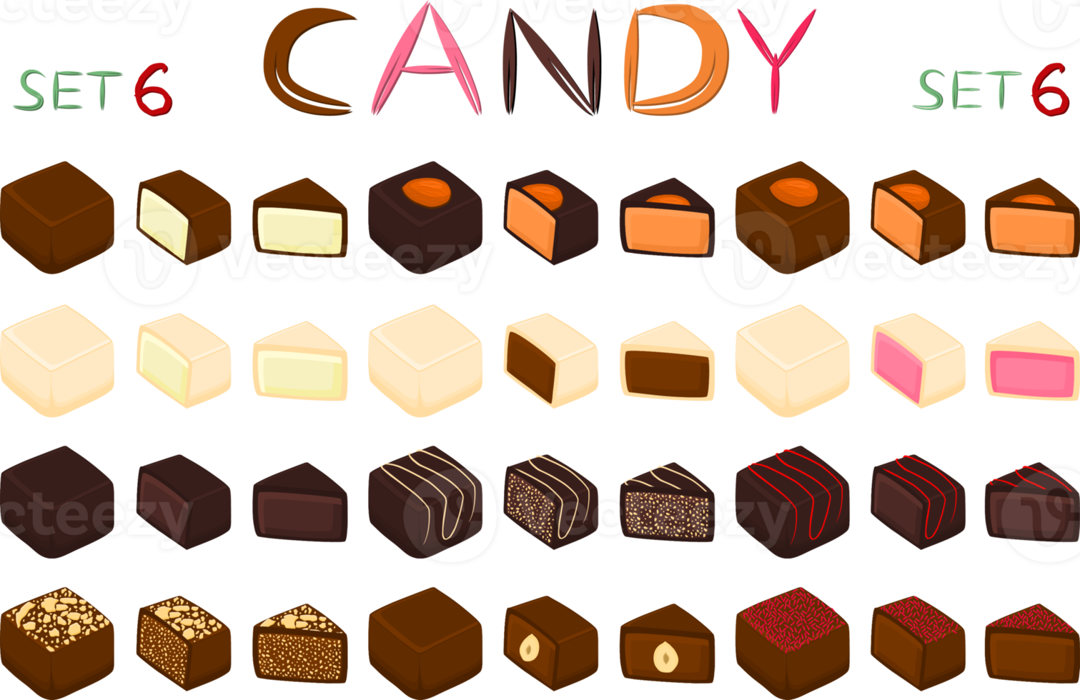 Various sweet tasty candy png