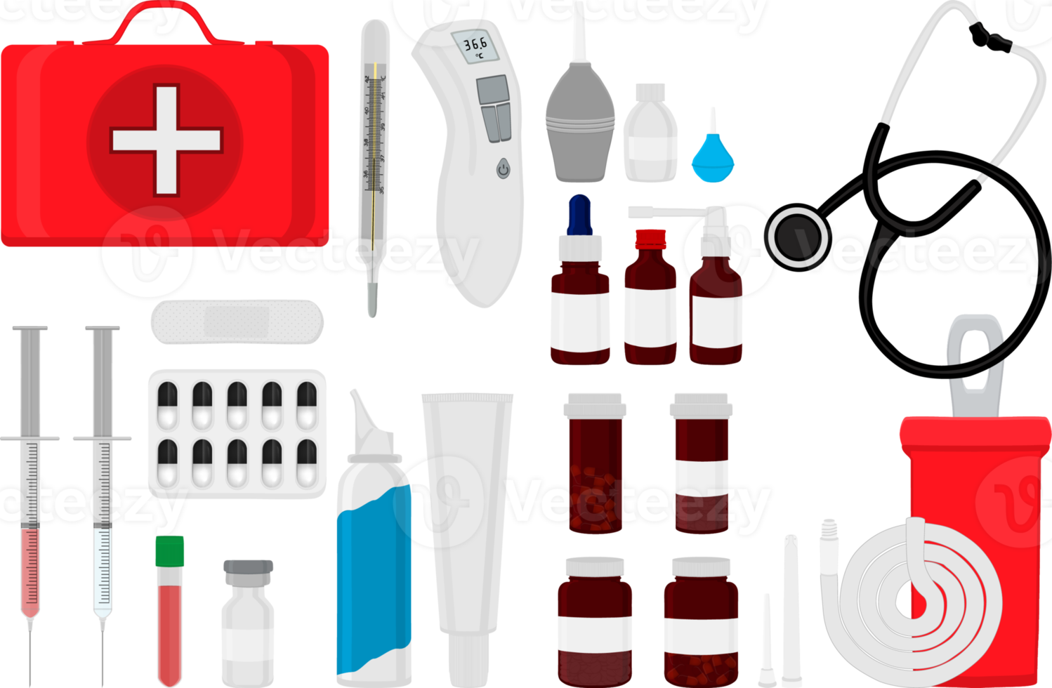 big set different types medication of different size for pharmacy png