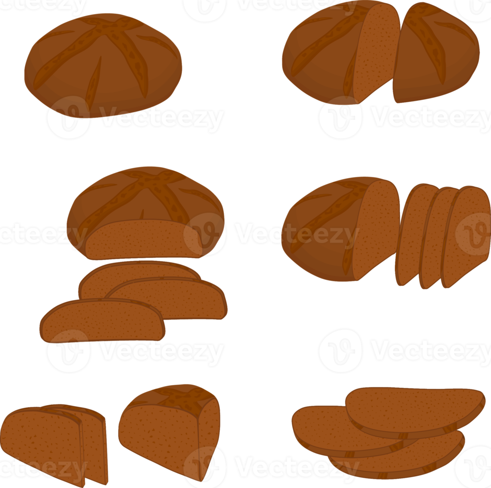 Various sweet tasty baked bread png