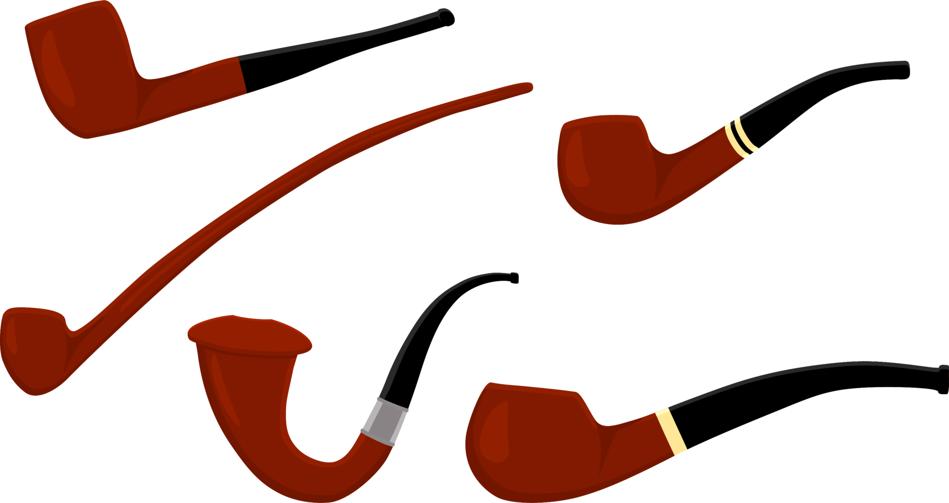 big set different types smoke pipes different size for tobacco 21253727 PNG