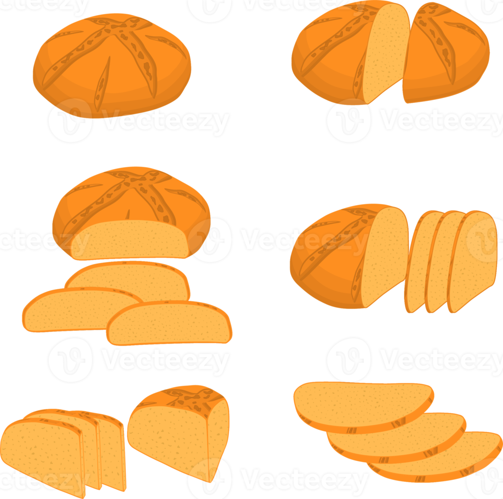 Various sweet tasty baked bread png