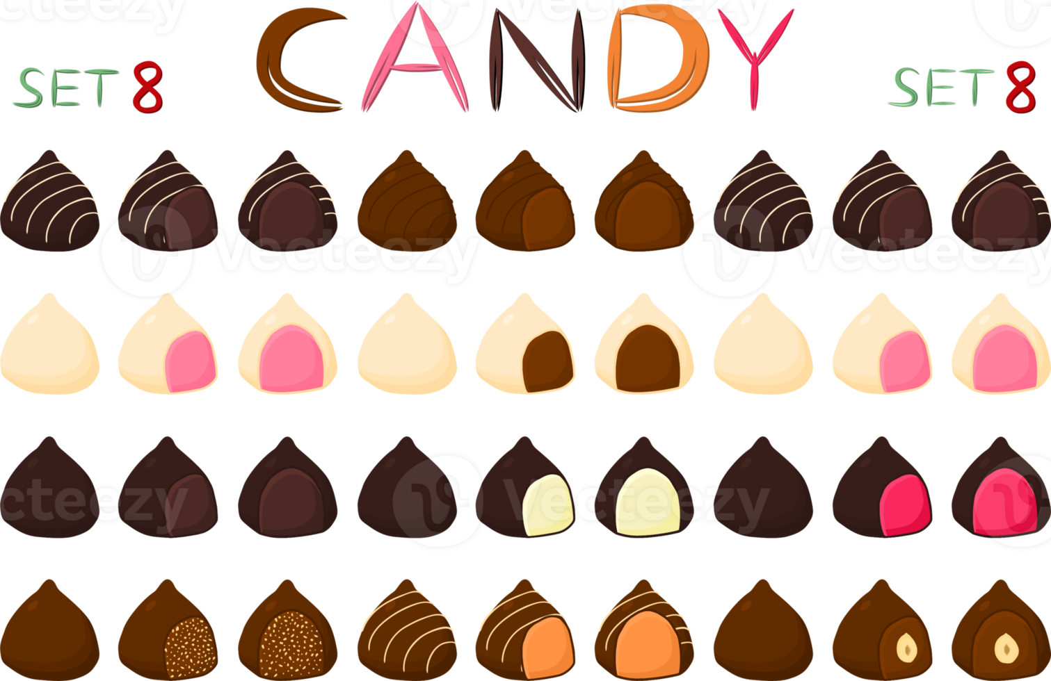 Various sweet tasty candy png