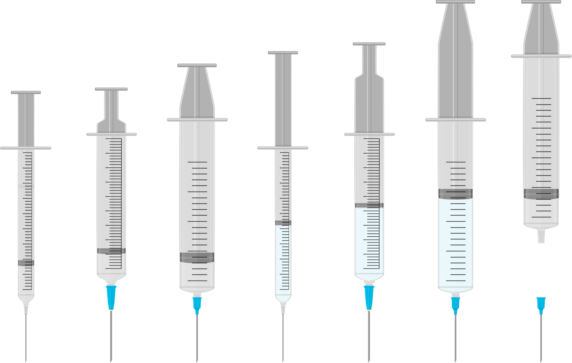 grande conjunto diferente tipos de jeringas 21253797 PNG
