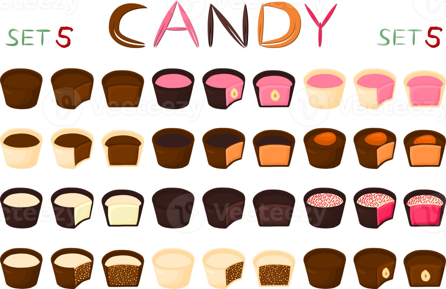 Various sweet tasty candy png