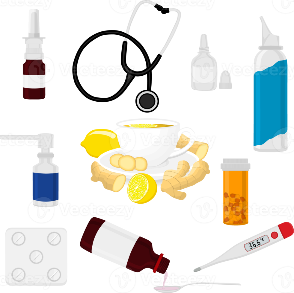 big set different types medication of different size for pharmacy png