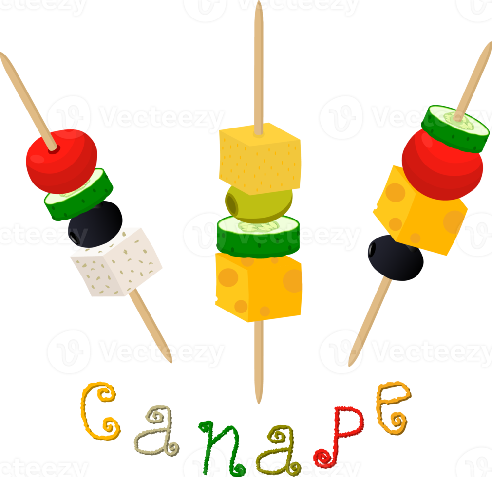 Various sweet tasty canape png