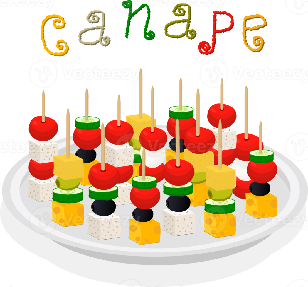 Various sweet tasty canape png