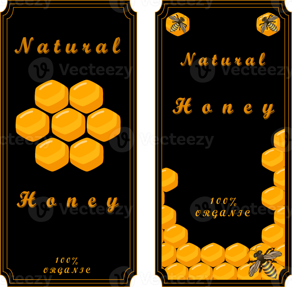 Various sweet tasty natural honey from honeycomb png