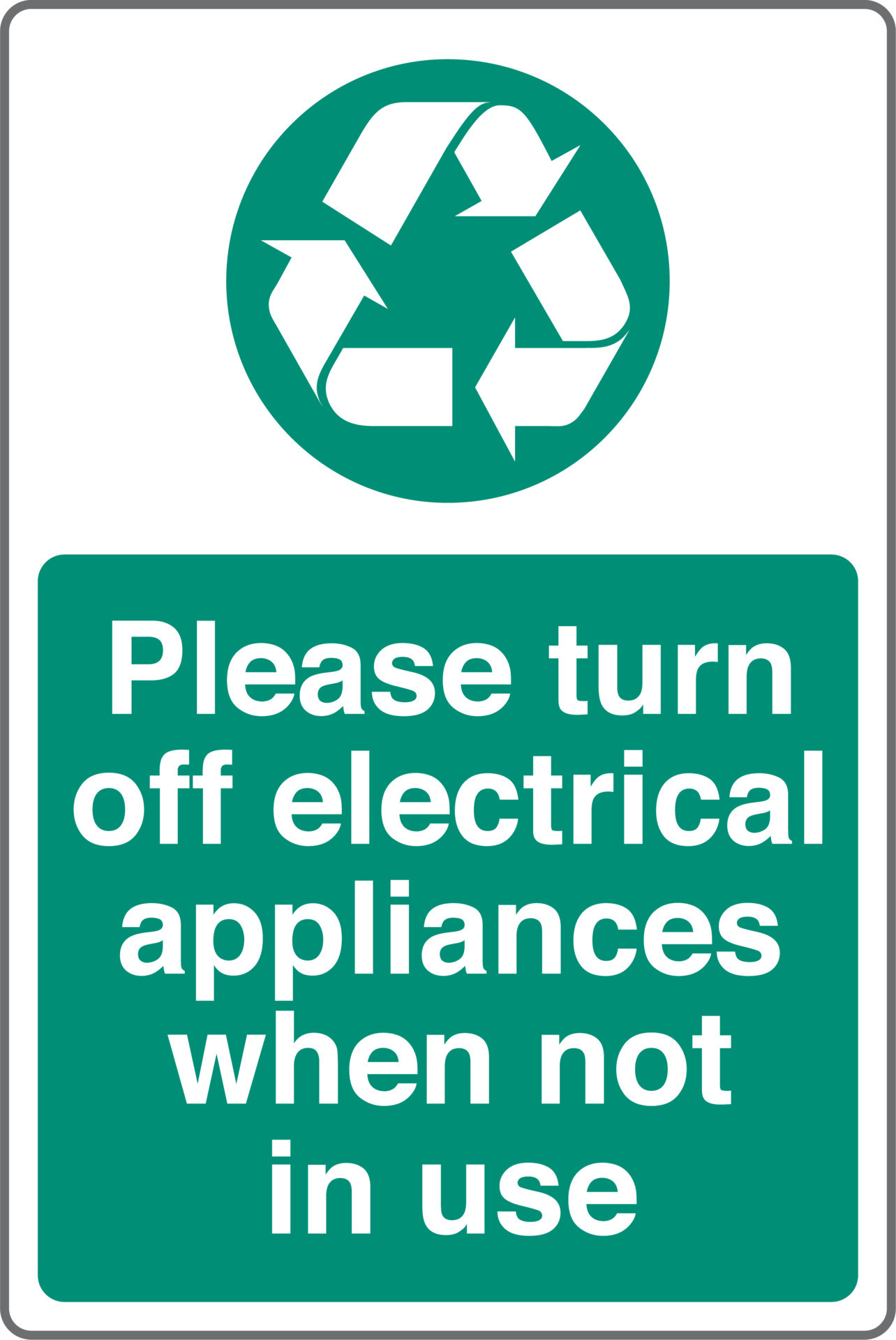 Recycling Waste Management Trash Bin Label Sticker Save Energy Sign