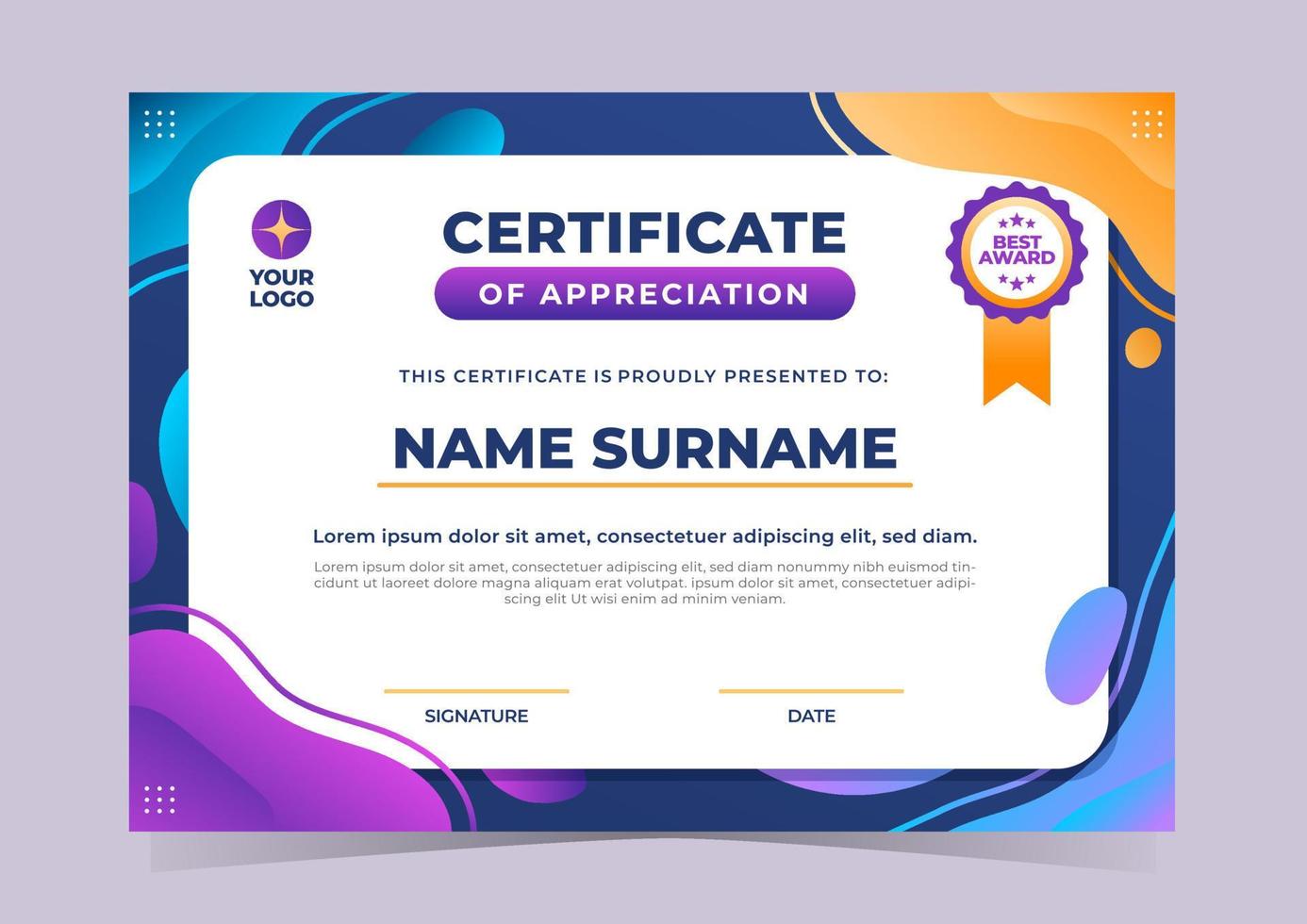 Creative Certificate Template vector