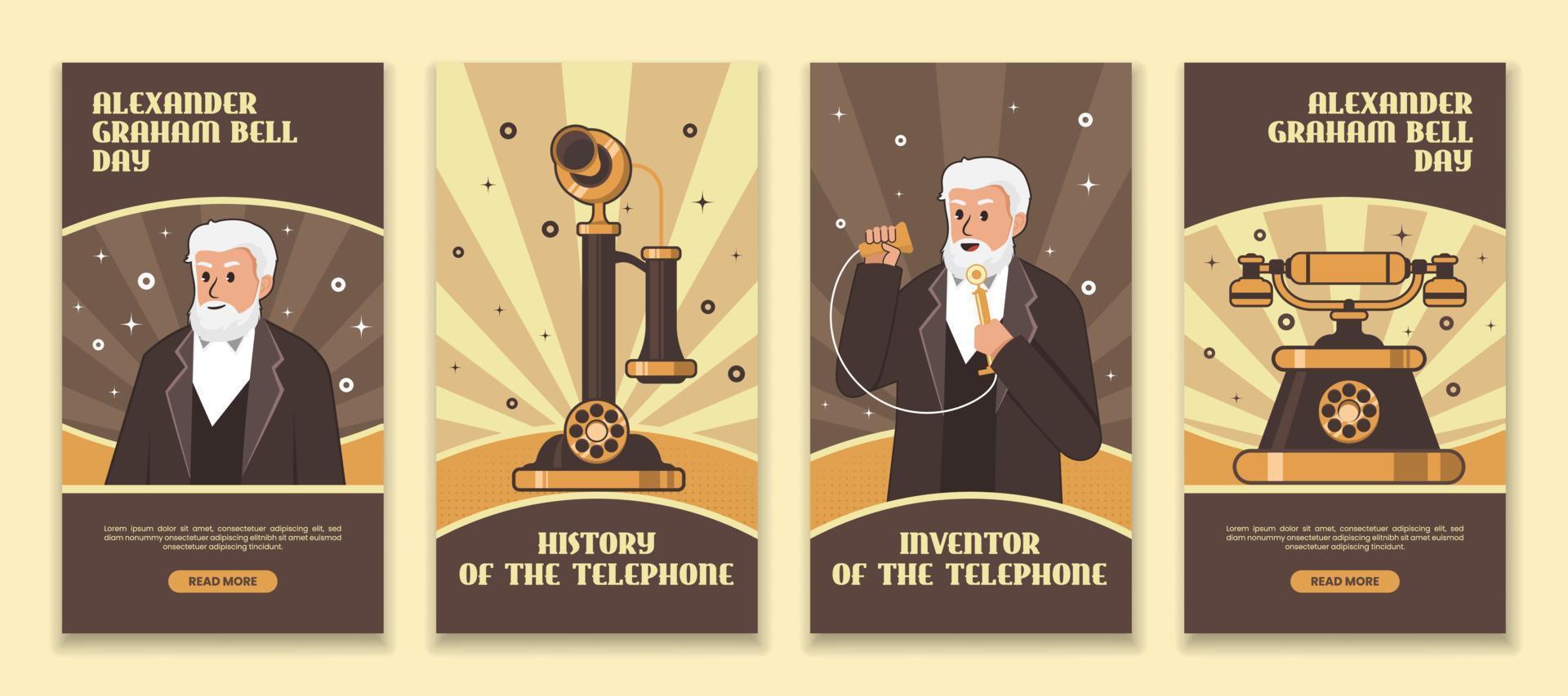 Alexander Graham Bell Social Media Story vector