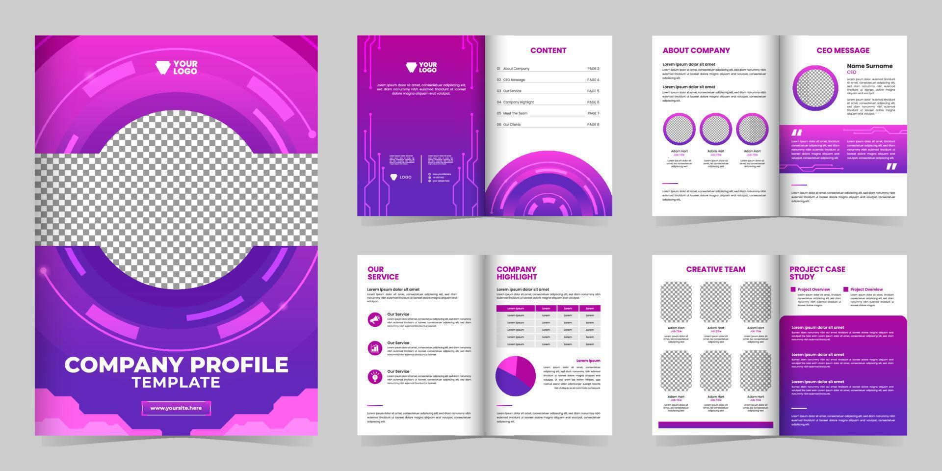 Technology Company Profile Template vector