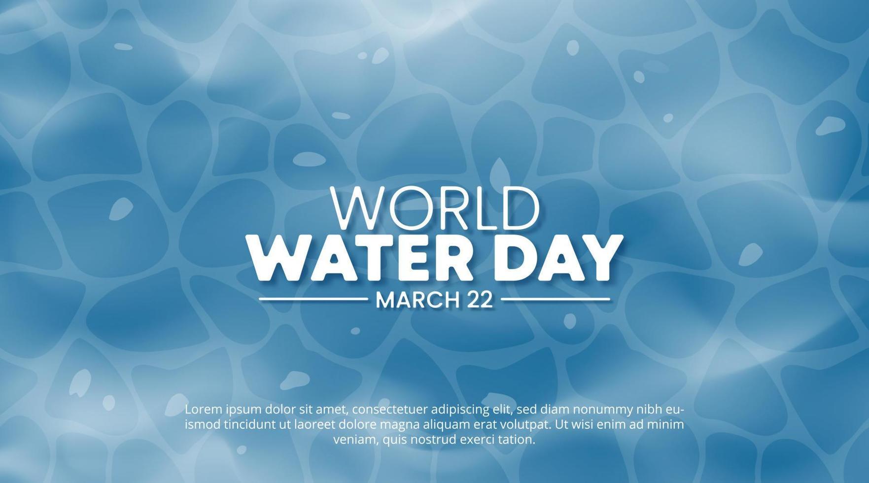 World water day background with a surface of ocean water vector