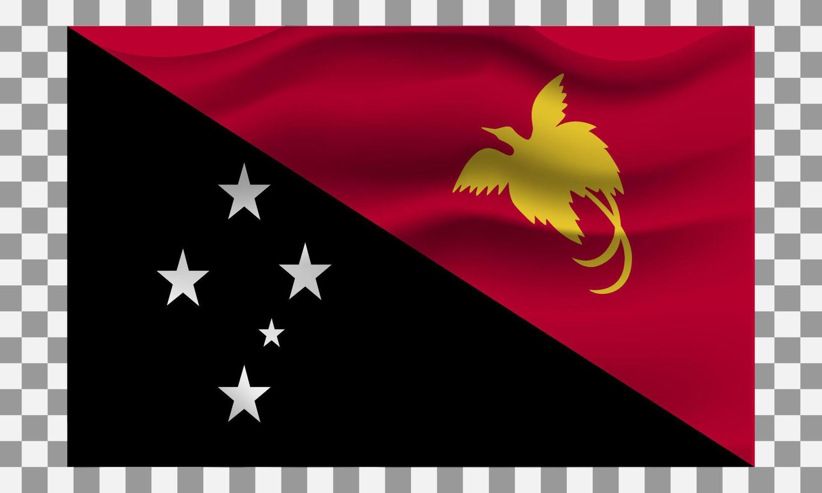 Papuasia nuevo Guinea ondulación bandera. bandera diseño, el nacional símbolo de Papuasia nuevo Guinea federación fondo, 3d ondulación bandera, federación, Papuasia nuevo Guinea federación vector