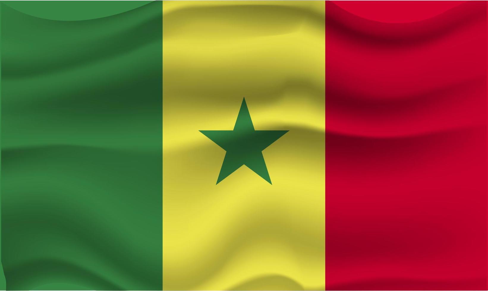 senegal waving flag realistic 3d vector