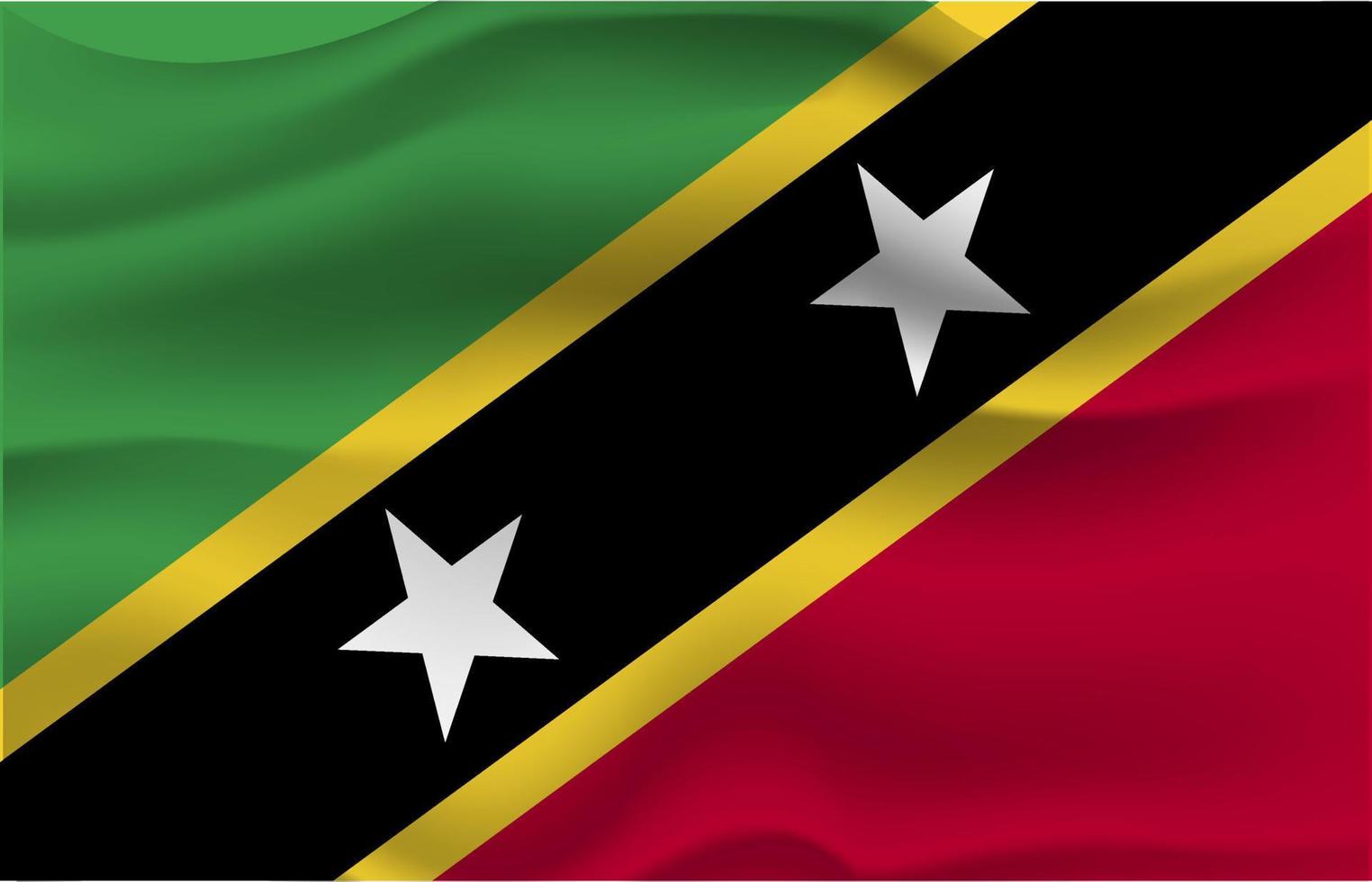 Flag saint kitts wave 3d ralistic flag vector