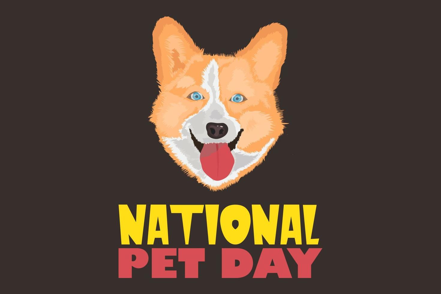 nacional mascota día tarjeta o antecedentes. vector ilustración.